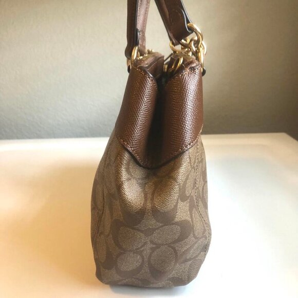 COACH Mini Brooke CarryAll Bag Signature Coated Canvas Leather Brown MSRP $385 - Picture 10 of 15
